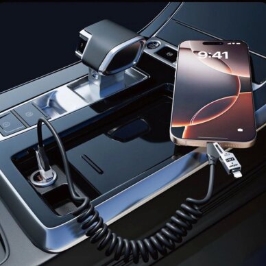 Krovimo kabelis Dudao L20 Pro 4-in-1 USB-A / USB-C – Lightning / USB-C – juodas 2 Krovimo kabelis Dudao L20 Pro 4-in-1 USB-A / USB-C – Lightning / USB-C – juodas 2