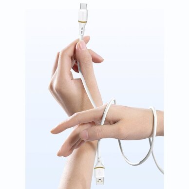 Krovimo kabelis Dudao L25T USB-A – USB-C silikoninis 5 A 1 m – baltas 4 Krovimo kabelis Dudao L25T USB-A – USB-C silikoninis 5 A 1 m – baltas 4