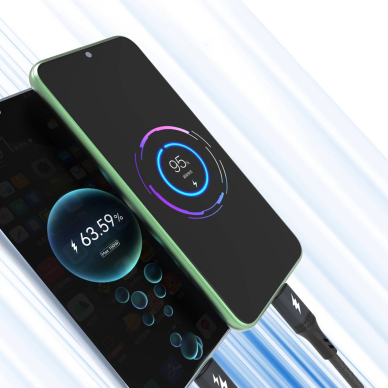 Dudao L3F 2in1 100W kabelis 1.2 m 2 x USB-C – juodas 6