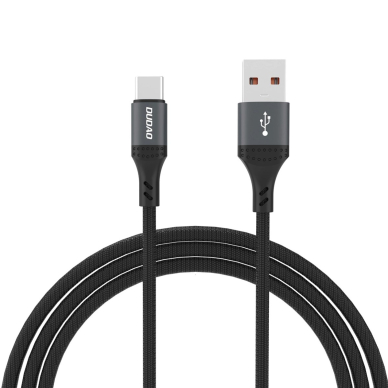 Dudao L3ST USB-A – USB-C 5A kabelis 1.2 m pintas – juodas