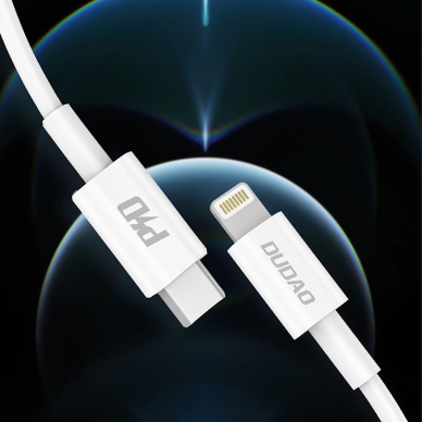 Dudao L6X USB-C – Lightning PD 20W kabelis 1 m – baltas 5