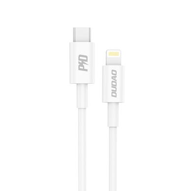 Dudao L6X USB-C – Lightning PD 20W kabelis 1 m – baltas