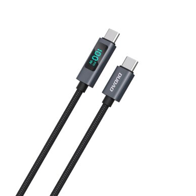 Krovimo kabelis Dudao L7C USB-C – USB-C 100 W su LED ekranu 1 m – juodas 1 Krovimo kabelis Dudao L7C USB-C – USB-C 100 W su LED ekranu 1 m – juodas 1