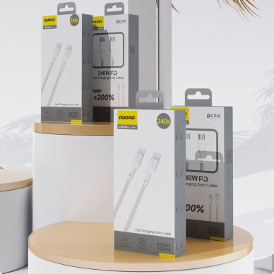 Krovimo kabelis Dudao L9C Max 240 W PD USB-C – USB-C 2 m – baltas 5