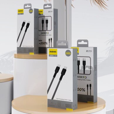 Krovimo kabelis Dudao L9C Max 240 W PD USB-C – USB-C 1.2 m – juodas 8 Krovimo kabelis Dudao L9C Max 240 W PD USB-C – USB-C 1.2 m – juodas 8