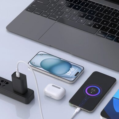 Krovimo kabelis Dudao L9C Max 240 W PD USB-C – USB-C 1.2 m – baltas 3