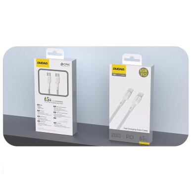 Krovimo kabelis Dudao L9C USB-C – USB-C 1 m – baltas 1 Krovimo kabelis Dudao L9C USB-C – USB-C 1 m – baltas 1