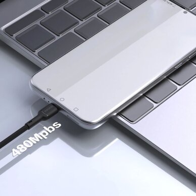 Krovimo kabelis Dudao L9T USB-A – USB-C 1 m – juodas 2