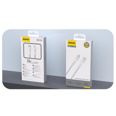Krovimo kabelis Dudao L9X USB-C – Lightning 2 m – baltas 1 Krovimo kabelis Dudao L9X USB-C – Lightning 2 m – baltas 1
