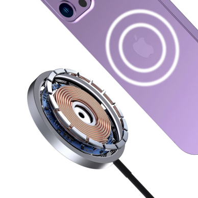 Dudao MagSafe 15W inductive charger - black 1 Dudao MagSafe 15W inductive charger - black 1