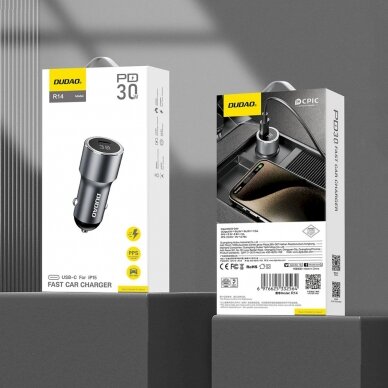 Dudao R14 USB-C 30W PD car Įkroviklis - silver 7 Dudao R14 USB-C 30W PD car Įkroviklis - silver 7