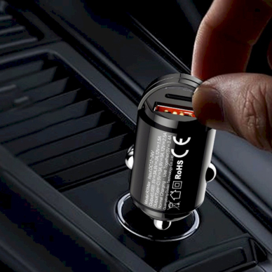 Dudao R3MAX 48W QC PD mini automobilinis įkroviklis – juodas 3 Dudao R3MAX 48W QC PD mini automobilinis įkroviklis – juodas 3