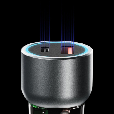 Dudao R4T 30W USB-A / USB-C automobilinis įkroviklis – pilkas 3 Dudao R4T 30W USB-A / USB-C automobilinis įkroviklis – pilkas 3