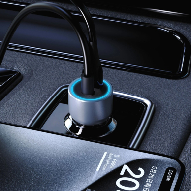 Dudao R4T 30W USB-A / USB-C automobilinis įkroviklis – pilkas 5