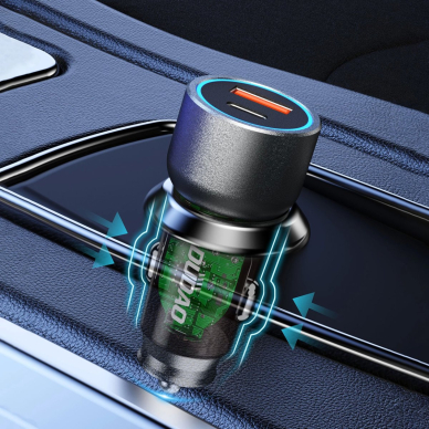 Dudao R4T 30W USB-A / USB-C automobilinis įkroviklis – pilkas 7