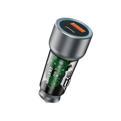 Dudao R4T 30W USB-A / USB-C automobilinis įkroviklis – pilkas