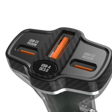Dudao R78 78W automobilinis įkroviklis USB-C PD / 2x USB-A QC – juodas 5