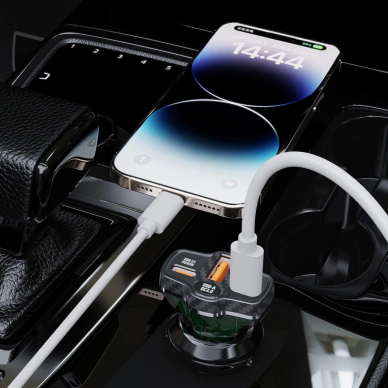 Dudao R78 78W automobilinis įkroviklis USB-C PD / 2x USB-A QC – juodas 6