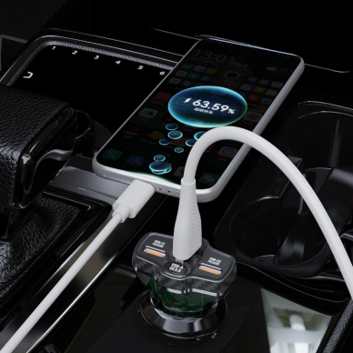 Dudao R78 78W automobilinis įkroviklis USB-C PD / 2x USB-A QC – juodas 7