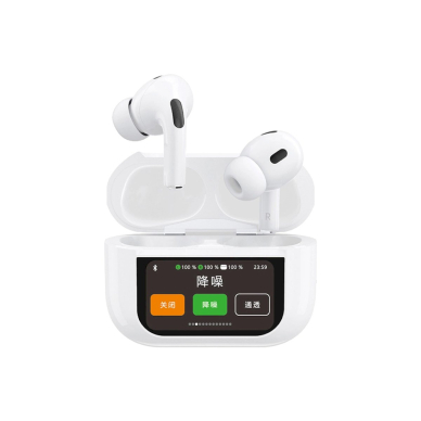 Dudao U19 in-ear TWS Bluetooth 5.3 belaidės ausinės su LED ekranu – baltas 1