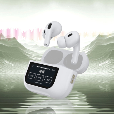Dudao U19 in-ear TWS Bluetooth 5.3 belaidės ausinės su LED ekranu – baltas 5