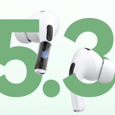 Dudao U19 in-ear TWS Bluetooth 5.3 belaidės ausinės su LED ekranu – baltas 8