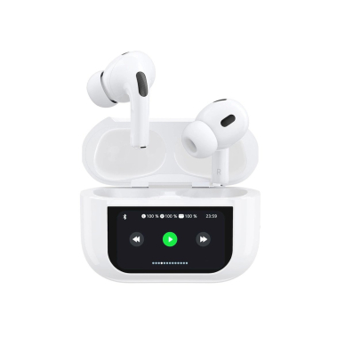Dudao U19 in-ear TWS Bluetooth 5.3 belaidės ausinės su LED ekranu – baltas
