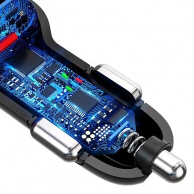 Automobilinis įkroviklis Dudao universal Car Charger 3x USB Quick Charge 3.0 QC3.0 2.4A 18W juodas 7