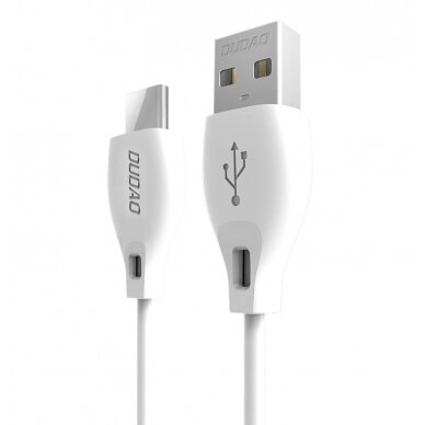 Dudao USB Type C data charging kabelis 2.1A 1m Baltas (L4T 1m baltas) Dudao USB Type C data charging kabelis 2.1A 1m Baltas (L4T 1m baltas)