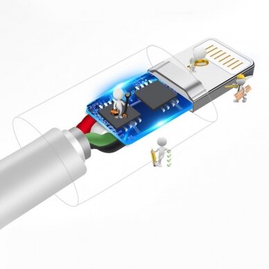 USB Kabelis Dudao / USB Type C data charging kabelis 3A 1m baltas (L1T baltas) 3