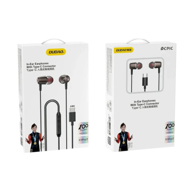 Dudao X1PROT in-ear laidinės USB-C ausinės 1.2 m – juodas 1 Dudao X1PROT in-ear laidinės USB-C ausinės 1.2 m – juodas 1