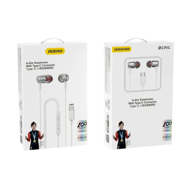 Dudao X1PROT in-ear laidinės USB-C ausinės 1.2 m – baltas 1