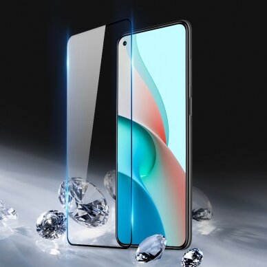 Ekrano apsauginis stiklas su rėmeliu, tinka su dėklu Dux Ducis 10D Tempered Glass 9H Redmi Note 9T 5G juodas 6