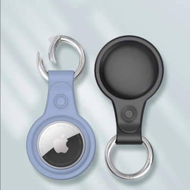 Dux Ducis 4pcs set Silikoninis flexible cover keychain loop Dėklas skirtas Apple AirTag (Juodas / Žalias / Rožinis / Mėlynas) 11