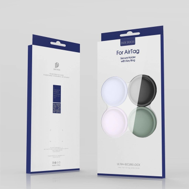 Dux Ducis 4pcs set Silikoninis flexible cover keychain loop Dėklas skirtas Apple AirTag (Juodas / Žalias / Rožinis / Mėlynas) 4 Dux Ducis 4pcs set Silikoninis flexible cover keychain loop Dėklas skirtas Apple AirTag (Juodas / Žalias / Rožinis / Mėlynas) 4