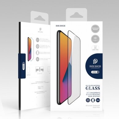 Ekrano Apsauginis Stiklas Su Rėmeliu (tinka su dėklu) Dux Ducis 9D Tempered Glass Tough Samsung Galaxy A22 4G Juodas 4