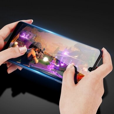 Ekrano Apsauginis Stiklas Su Rėmeliu (tinka su dėklu) Dux Ducis 9D Tempered Glass Tough Samsung Galaxy A22 4G Juodas 5