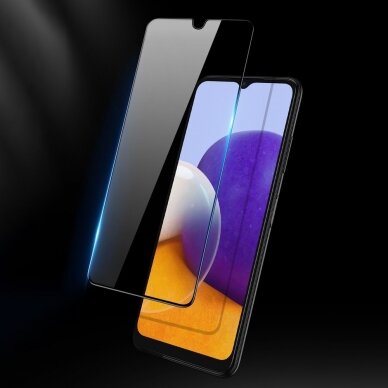 Ekrano Apsauginis Stiklas Su Rėmeliu (tinka su dėklu) Dux Ducis 9D Tempered Glass Tough Samsung Galaxy A22 4G Juodas 7