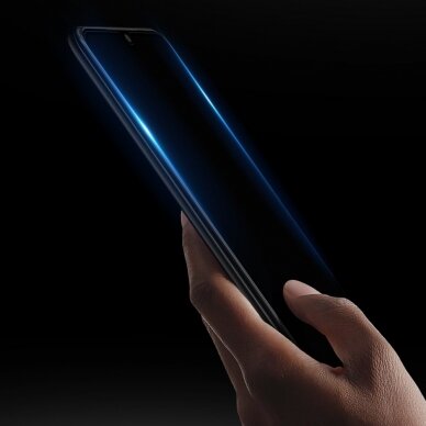 Ekrano Apsauginis Stiklas Su Rėmeliu (tinka su dėklu) Dux Ducis 9D Tempered Glass Tough Samsung Galaxy A22 4G Juodas 9