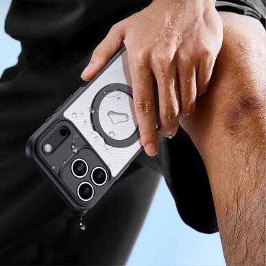 iPhone 17 Pro Dux Ducis Aimo Mag dėklas su magnetiniu žiedu ir stovu – juodas 5