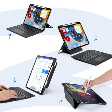 Dux Ducis DK Series Bluetooth Dėklas klaviatūra Apple iPad Pro 12.9 (2020/2021/2022) - Juodas 5
