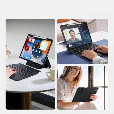 Dux Ducis DK Series Bluetooth Dėklas klaviatūra Apple iPad Pro 12.9 (2020/2021/2022) - Juodas 6