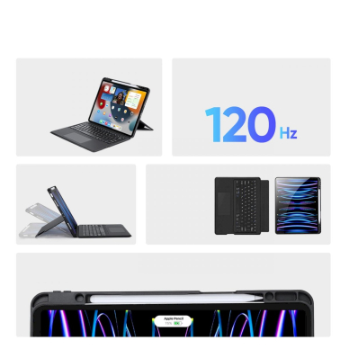 Dux Ducis DK Series Bluetooth Dėklas klaviatūra Apple iPad Pro 12.9 (2020/2021/2022) - Juodas 9