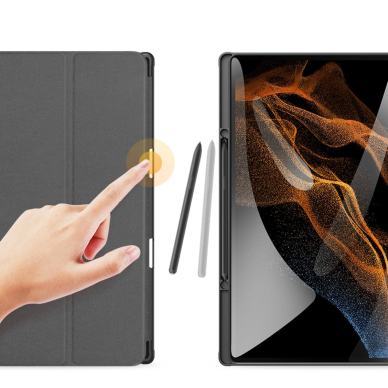 Dux Ducis Domo foldable cover skirtas tablet with Smart Sleep function Samsung Galaxy Tab S8/S9 Ultra stand Juodas 2