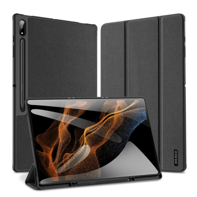 Dux Ducis Domo foldable cover skirtas tablet with Smart Sleep function Samsung Galaxy Tab S8/S9 Ultra stand Juodas