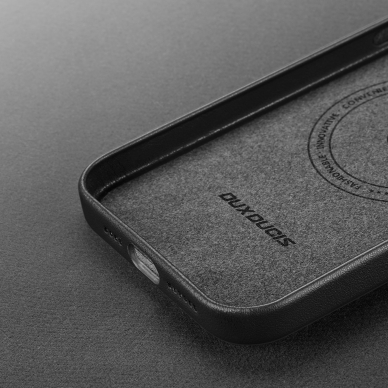 Dėklas Dux Ducis Grit Leather Case for iPhone 14 Plus (MagSafe Compatible) Juodas 9