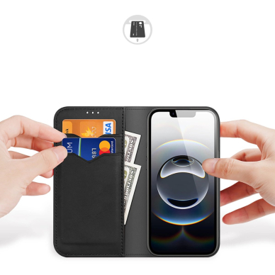 Dux Ducis Hivo dėklas iPhone 16E su atverčiamu dangteliu ir RFID apsauga - juodas 1