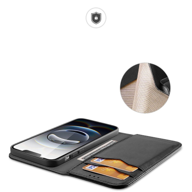 Dux Ducis Hivo dėklas iPhone 16E su atverčiamu dangteliu ir RFID apsauga - juodas 2