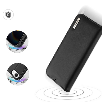 Dux Ducis Hivo dėklas iPhone 16E su atverčiamu dangteliu ir RFID apsauga - juodas 4