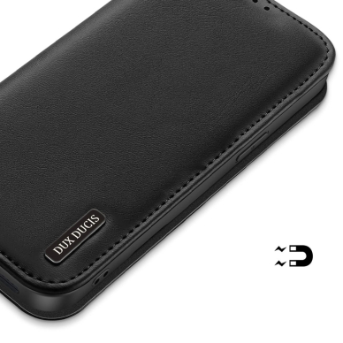 Dux Ducis Hivo dėklas iPhone 16E su atverčiamu dangteliu ir RFID apsauga - juodas 6